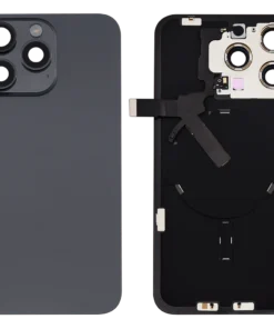 Repuesto para Tapadera iPhone 15 Pro Max con sus flexores en color titanio Negro.