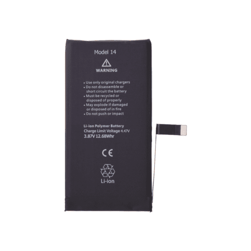 Repuesto para Bateria iPhone 14 de alta capacidad de 3279 mAh. Mostrara mensaje de "Pieza desconocida".